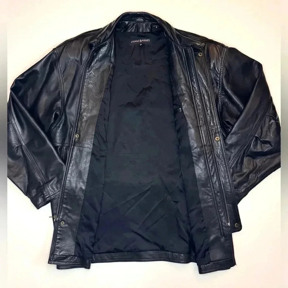 Jhane Barnes Men’s Vintage Leather Jacket Size- 38 - Picture 9 of 14